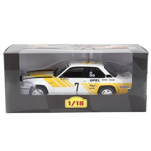 Opel Ascona 400 1:18 Kullang-berglund  retró Edicola rally modellautó vitrinben