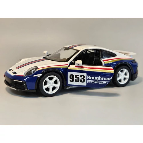 Porsche 911 Rally #953 fehér Kinsmart modell autó