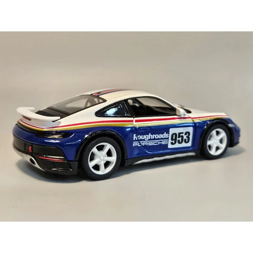 Porsche 911 Rally #953 fehér Kinsmart modell autó