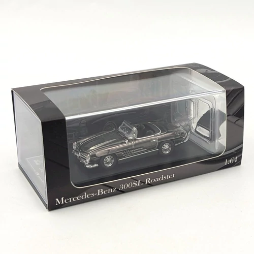  Mercedes Benz 300SL Roadster 1:64 szürke retró modell autó