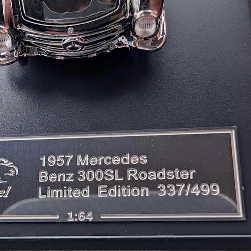  Mercedes Benz 300SL Roadster 1:64 szürke retró modell autó