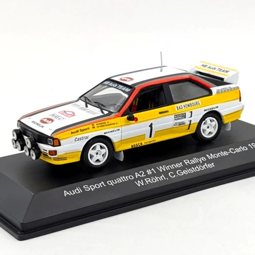 Audi Sport Quattro A2 1984 1:43 W.Röhrl retró versenyautó modell