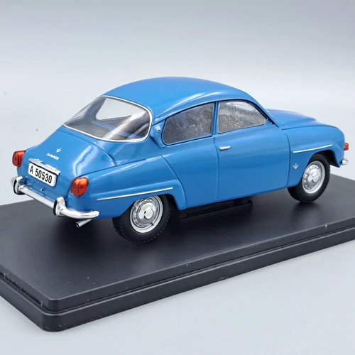 Saab 96 V4 1970 1:24 retró Atlas modellautó kék