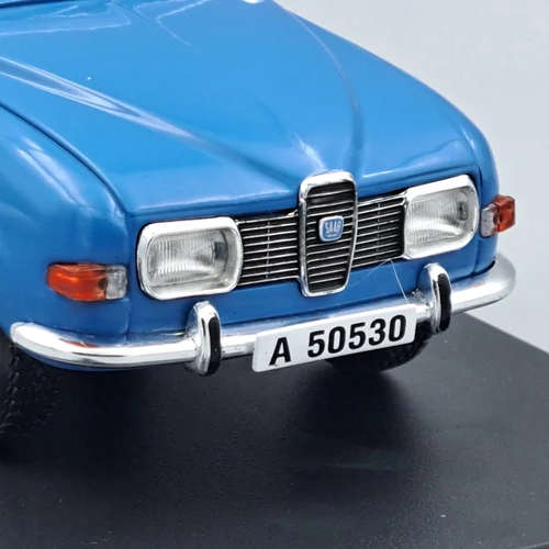 Saab 96 V4 1970 1:24 retró Atlas modellautó kék