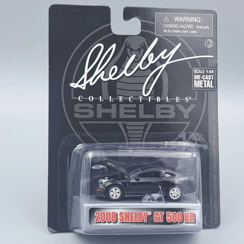 Shelby GT 500 KR 2008 1:64 fekete fém autó modell