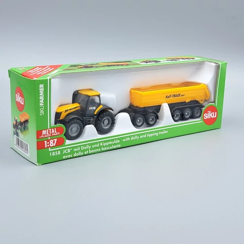 JCB 8250 traktor és trailer 1:87 Siku autómodell
