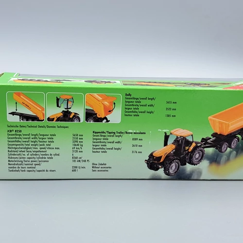 JCB 8250 traktor és trailer 1:87 Siku autómodell