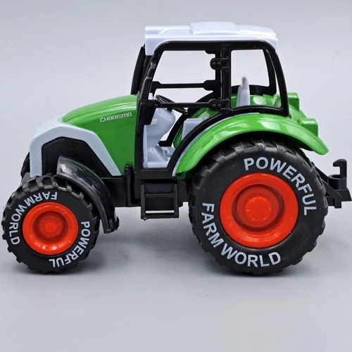 Játék traktor 15 cm fém és műanyag hátrahúzós