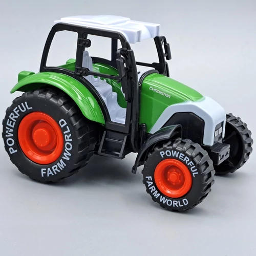 Játék traktor 15 cm fém és műanyag hátrahúzós