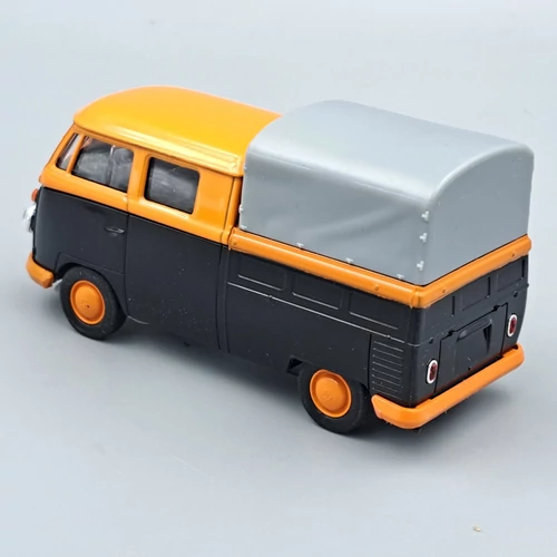 Volkswagen T1 Pick-Up fekete-sárga retró modellautó játékautó