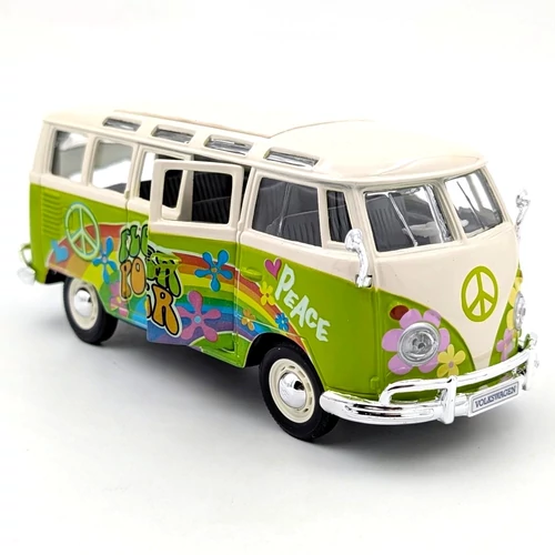 Volkswagen Van Samba Hippy 1:25 zöld Maisto játékautó