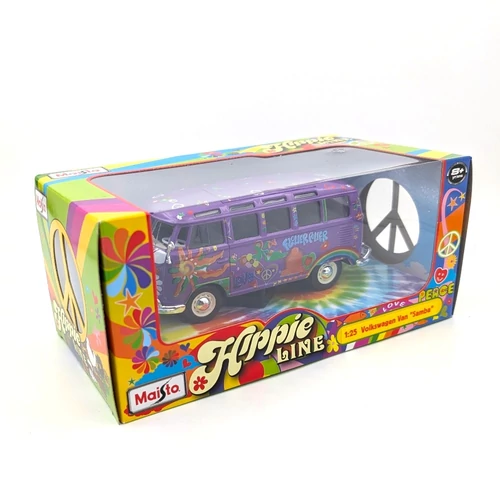  Volkswagen Van Samba Hippy 1:25 lila Maisto játékautó