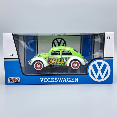Volkswagen Beetle Graffiti mintás 1:24 fém autó modell-die cast