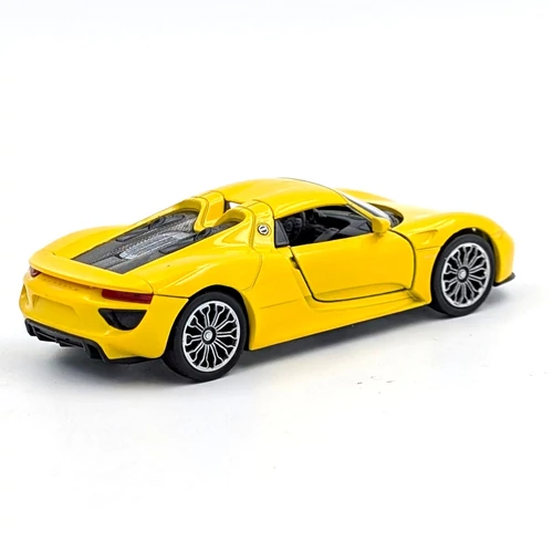 Porsche 918 Spyder sárga Welly modell autó kisautó