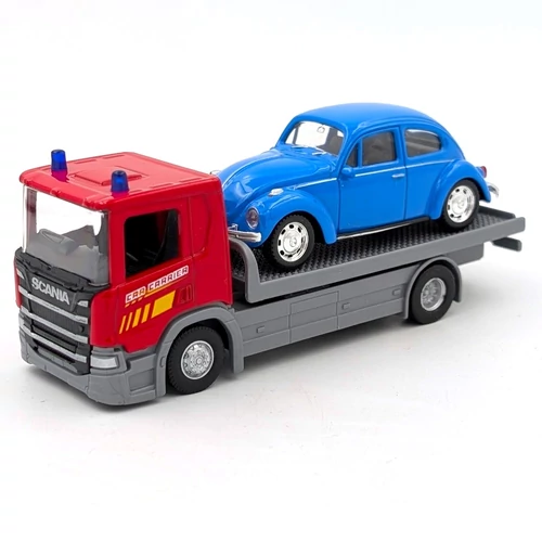 Scania P320 Auto Trailer + VW Beetle Welly játékautó