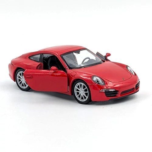 Porsche 911 Carrera S piros Welly modell autó játékautó