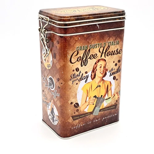 Csatos Fémdoboz - Coffee House Barna Nostalgic-Art ajándék