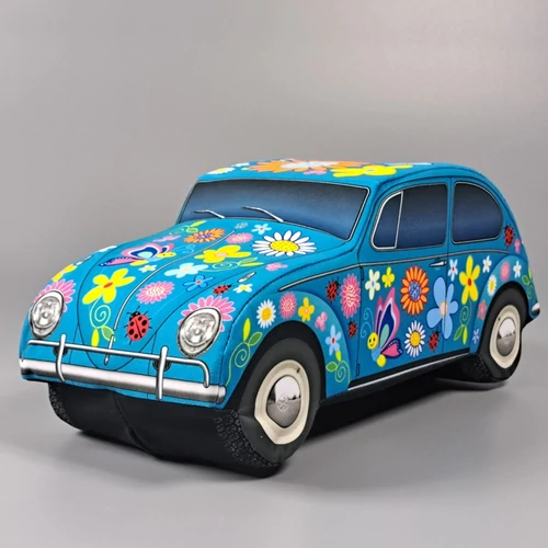  Plüss VW Bogár 1963 virágos zöld