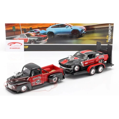 Ford F1 Pick up trailer And Mustang 1:24