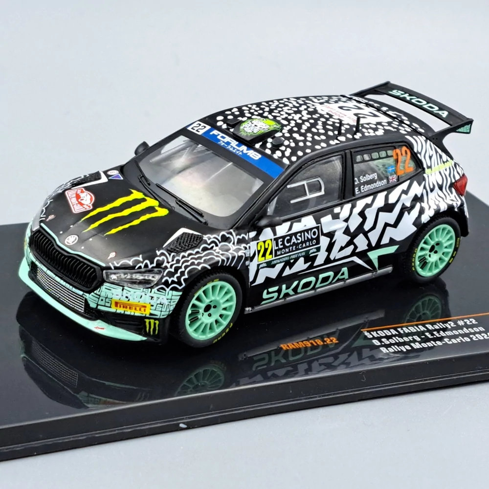 Skoda Fabia Rally2 fém modell autó 1:43-as méretben
