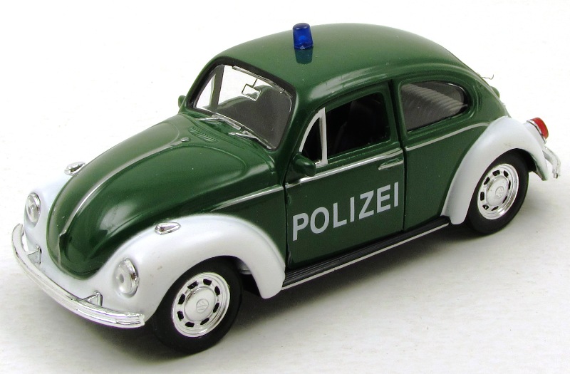 Miniature Mebetoys Volkswagen Coccinelle Police - Échelle 1/25 - Tôle Métal Italie 1972 - Occasion